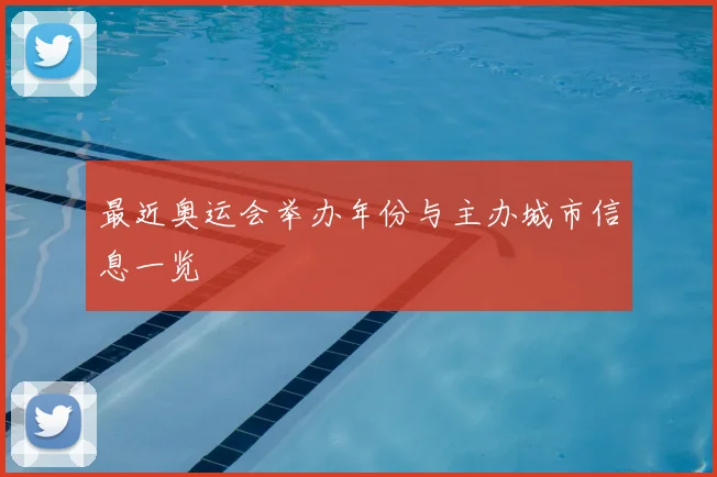 最近奥运会举办年份与主办城市信息一览